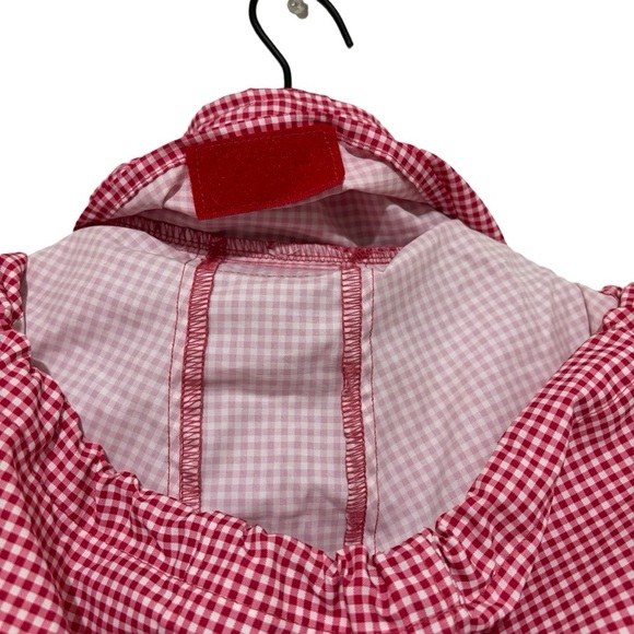 KC Collection Gingham Print Hooded Rain Jacket Pockets Women’s Large - Picture 9 of 16